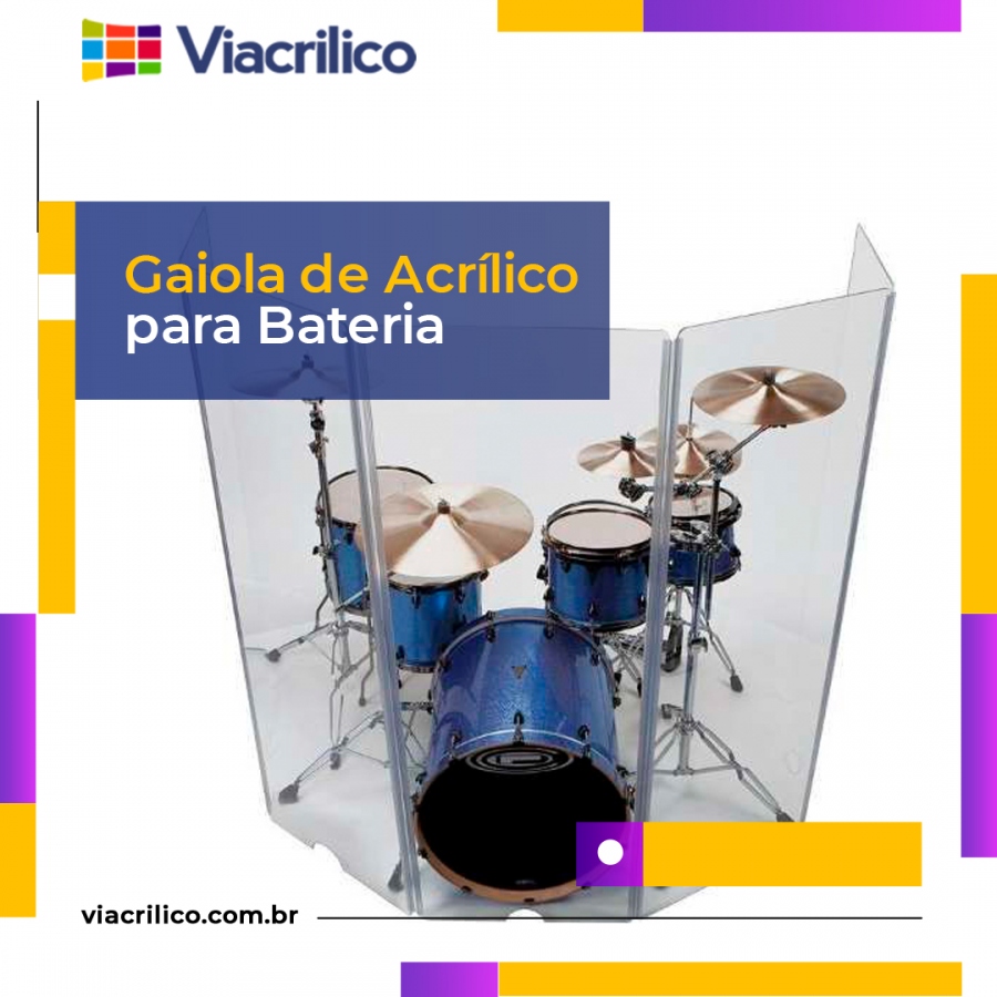 Gaiola de Acrílico para Bateria